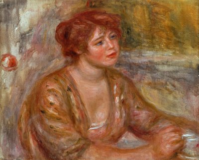 The Cup of Coffee, Portrait of Andree (called Dede) 1917 by Pierre Auguste Renoir
